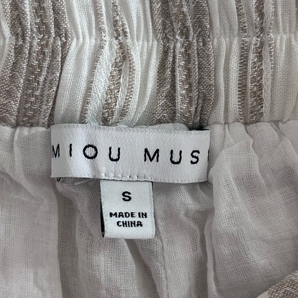 Miou Muse Striped Beige and White Split Leg Pants Size Small - Picture 4 of 6